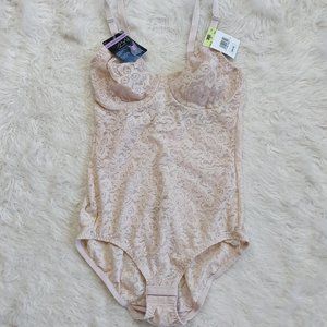 Bali Women's Cream Lace All Over Solution Bodysuit 8L10 Size 36 B